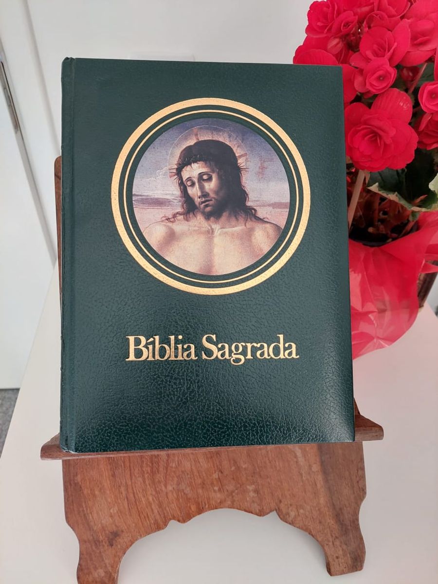 Bíblia Sagrada Folhas em Ouro Livro Edição Ecumênica Mirador Usado