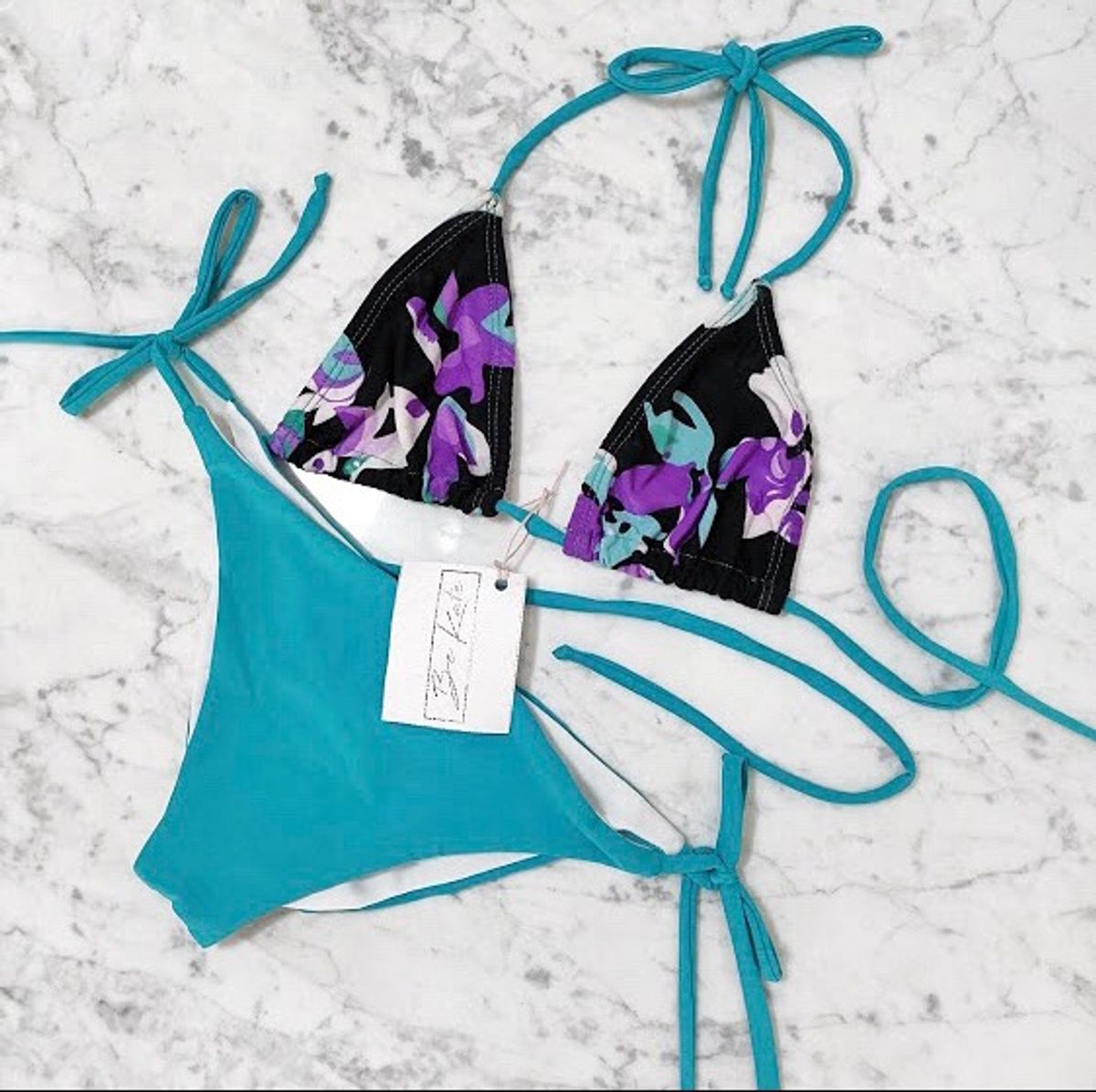 Bikini Cotininha Roxo E Azul Moda Praia Feminina Nunca Usado