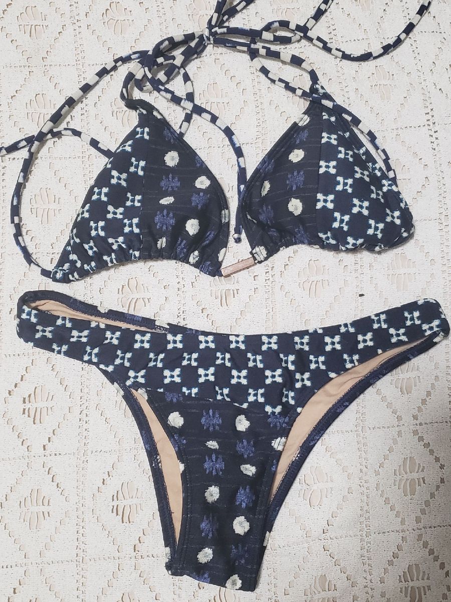 Biqu Ni Azul Marinho Moda Praia Feminina Bossa Nossa Usado