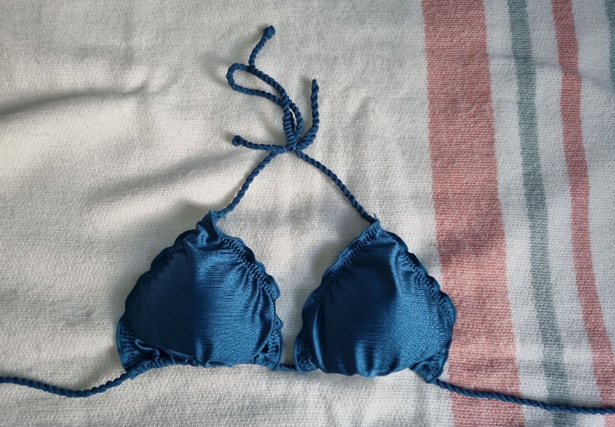 Biqu Ni Azul Moda Praia Feminina Bossa Nossa Usado Enjoei