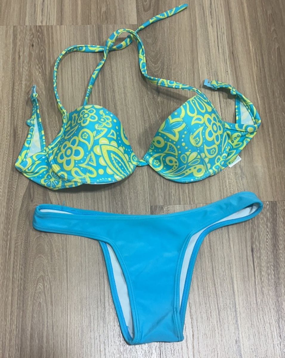 Biqu Ni Azul Moda Praia Feminina Usado Enjoei