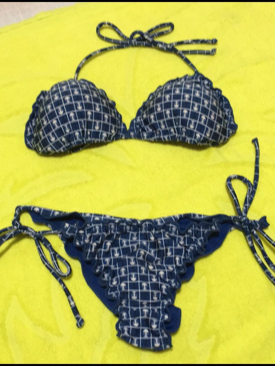 Biqu Ni Azul Moda Praia Feminina Renner Usado Enjoei