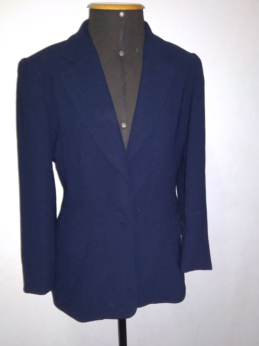 Blazer Azul Marinho Casaco Feminino Controvento Usado 39836221 Enjoei