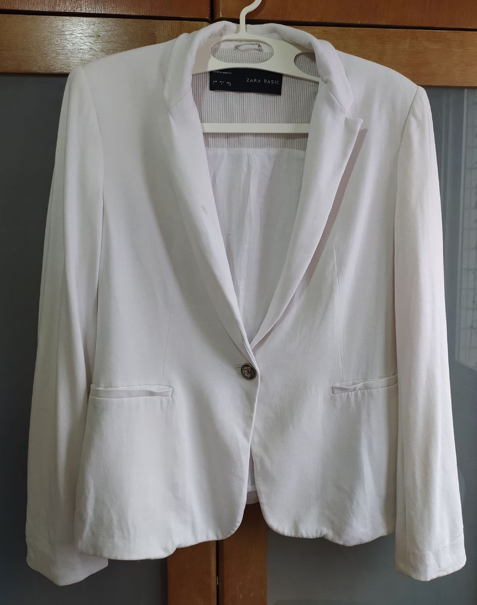 Blazer Branco Zara Ombreiras Tam L Blazer Masculino Zara Usado