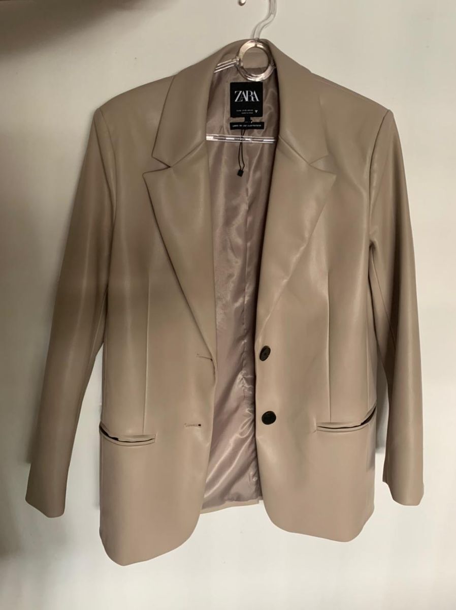 Blazer De Poliuretano Zara Casaco Feminino Zara Nunca Usado