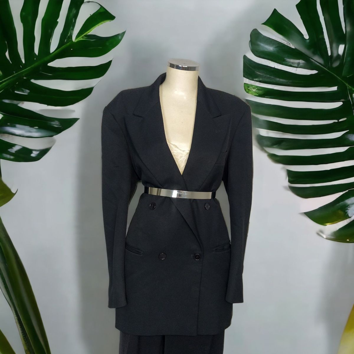 Blazer Preto Alongado Casaco Feminino Garbo Usado 87474550 Enjoei