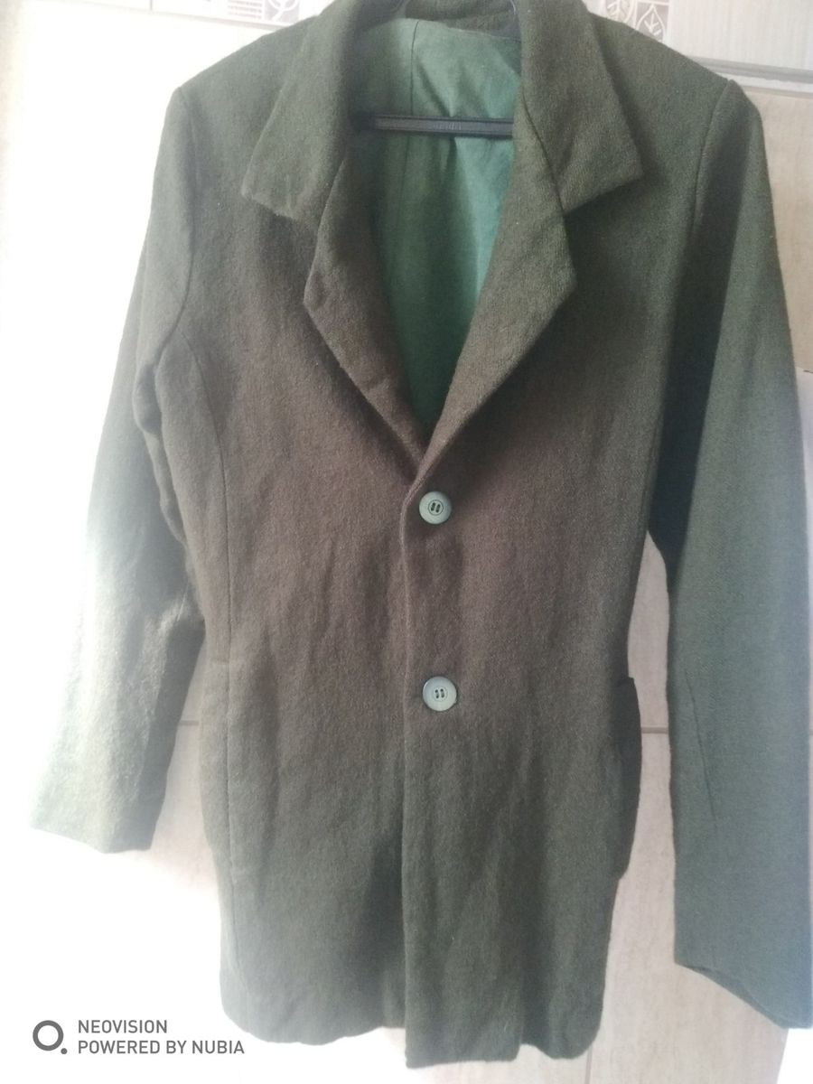 Blazer Verde Musgo de Lã Casaco Feminino Usado 90170536 enjoei