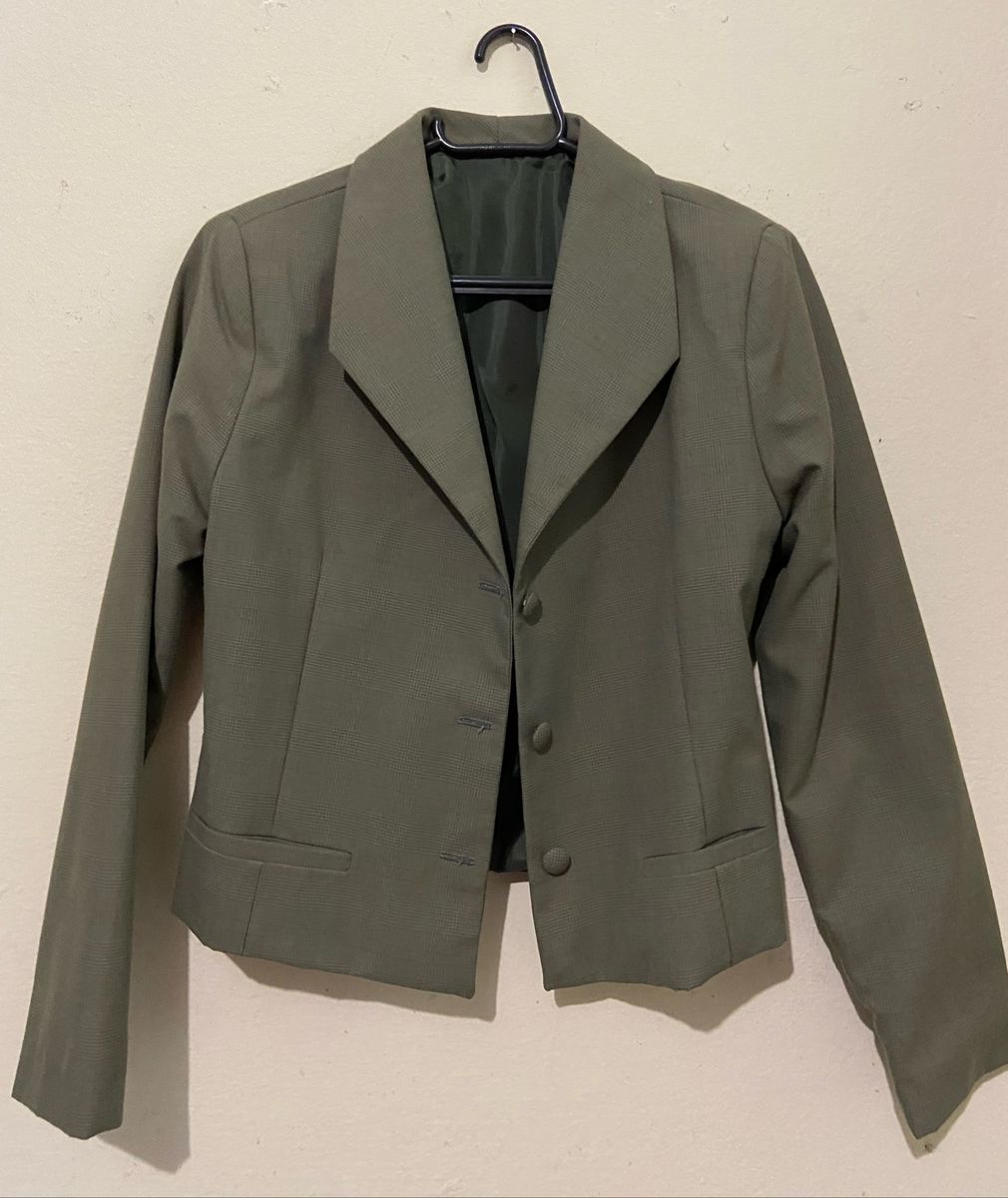 Blazer Verde Musgo Casaco Feminino Usado 73437597 Enjoei