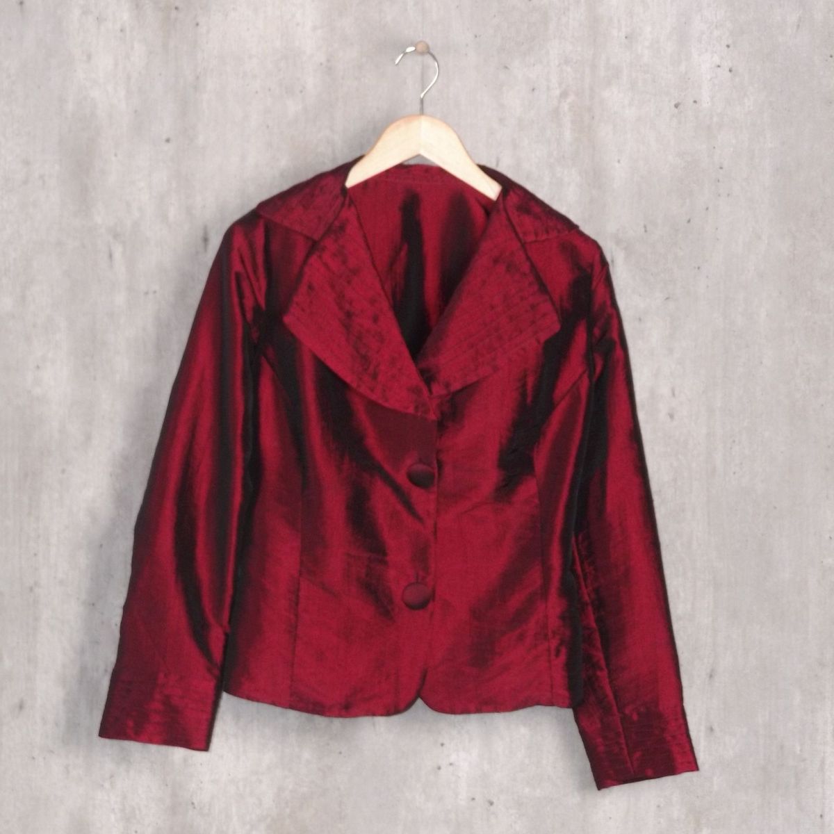 Blazer Vermelho Acetinado Casaco Feminino Usado Enjoei