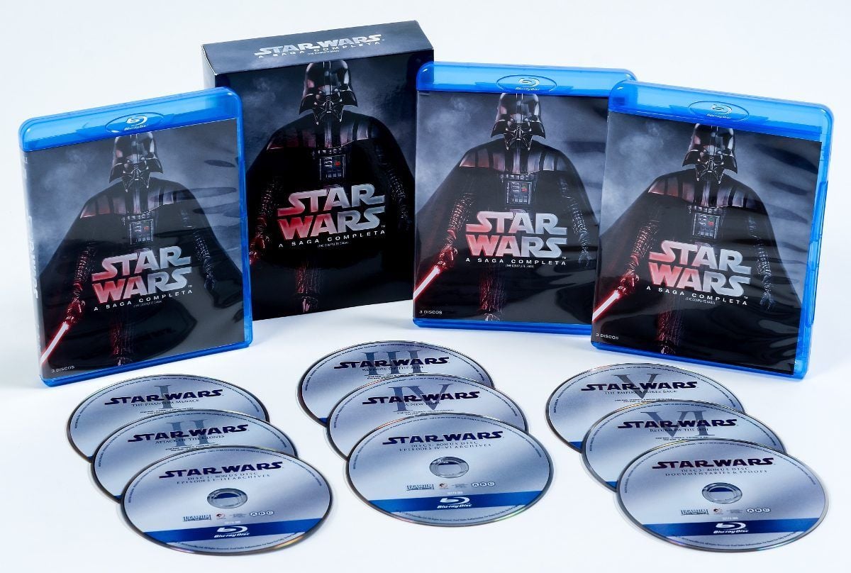 Blu ray Star Wars a Saga Completa 9 Discos Filme e Série Blu Ray