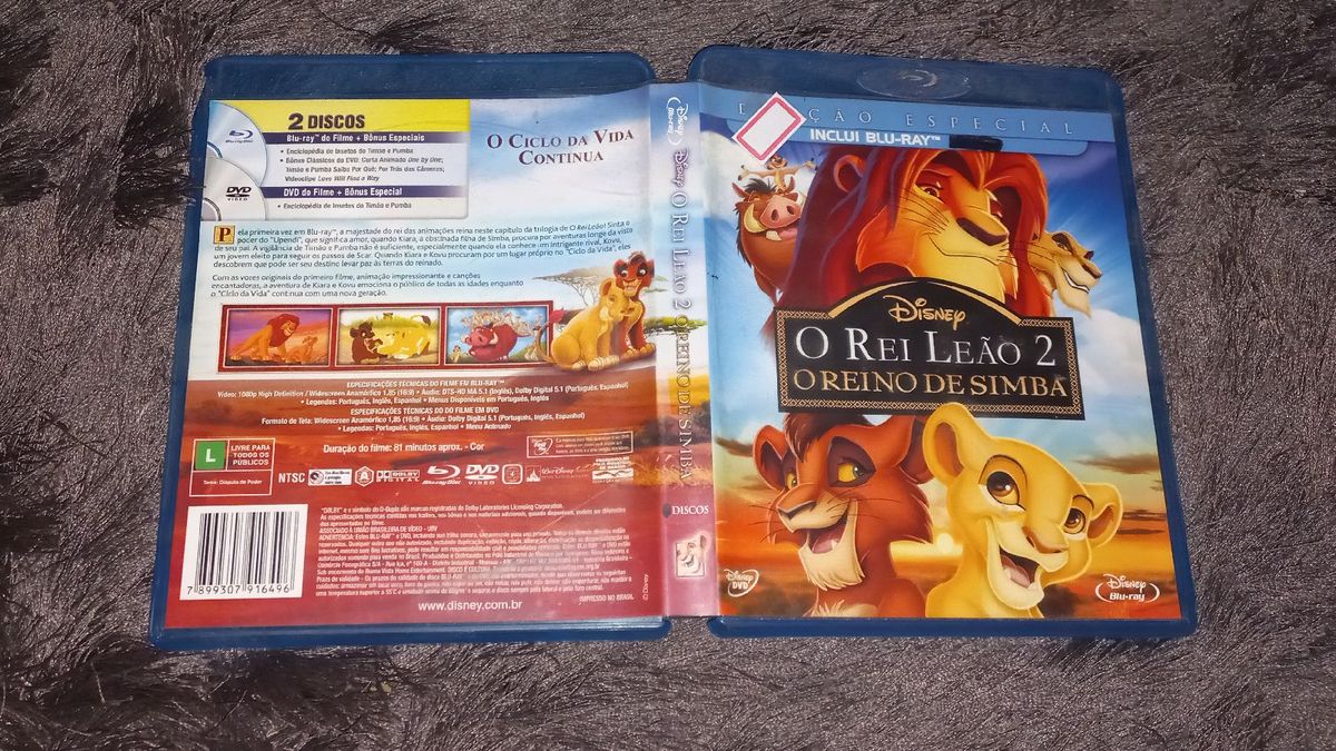 Bluray O Rei Le O O Reino De Simba Somente Bluray Filme E S Rie