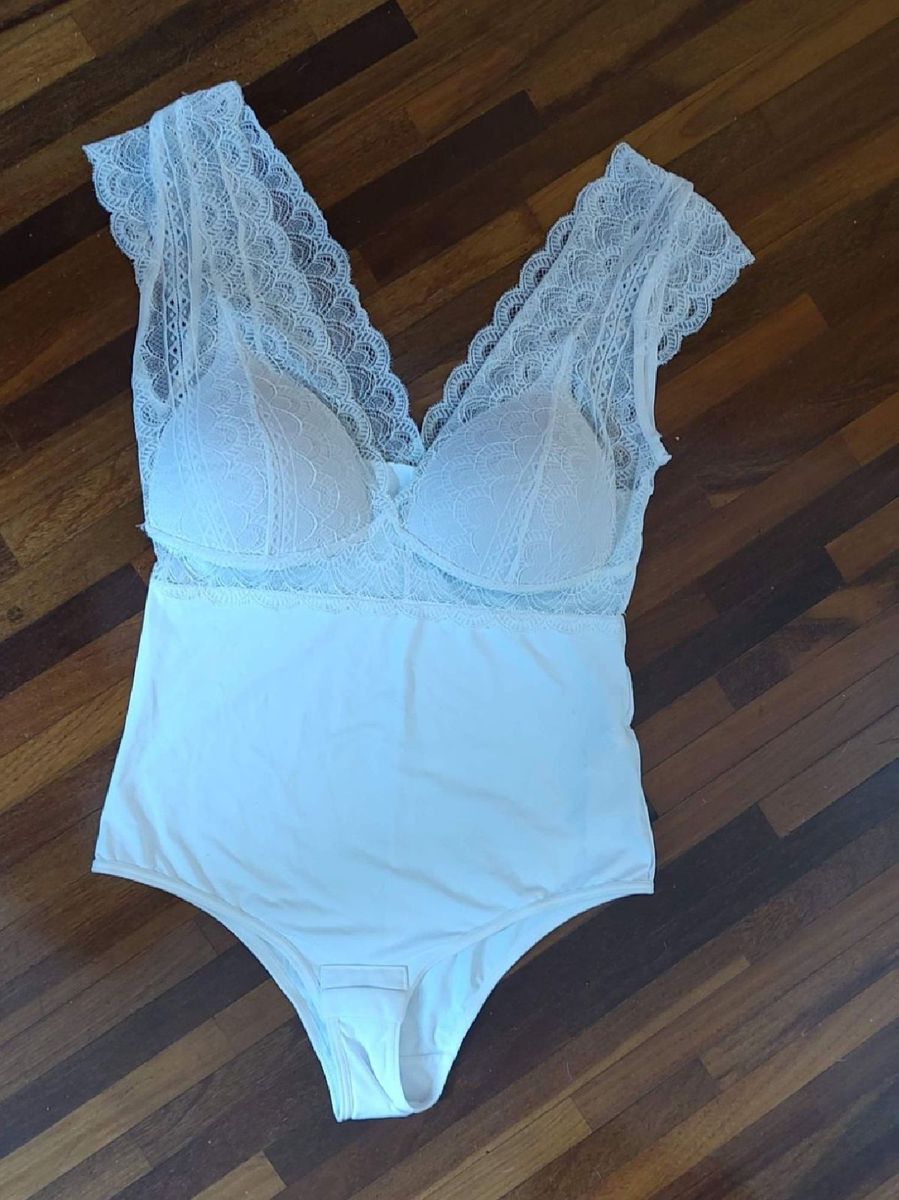 Body Branco Renda E Bojo Lingerie Feminina Marisa Nunca Usado