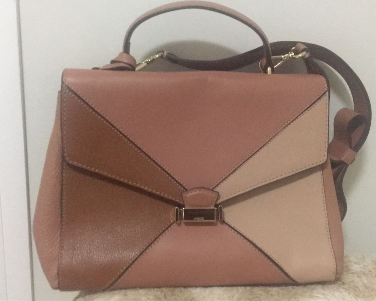 Bolsa Arezzo Original Em Couro Tons Nudes Bolsa De Ombro Feminina