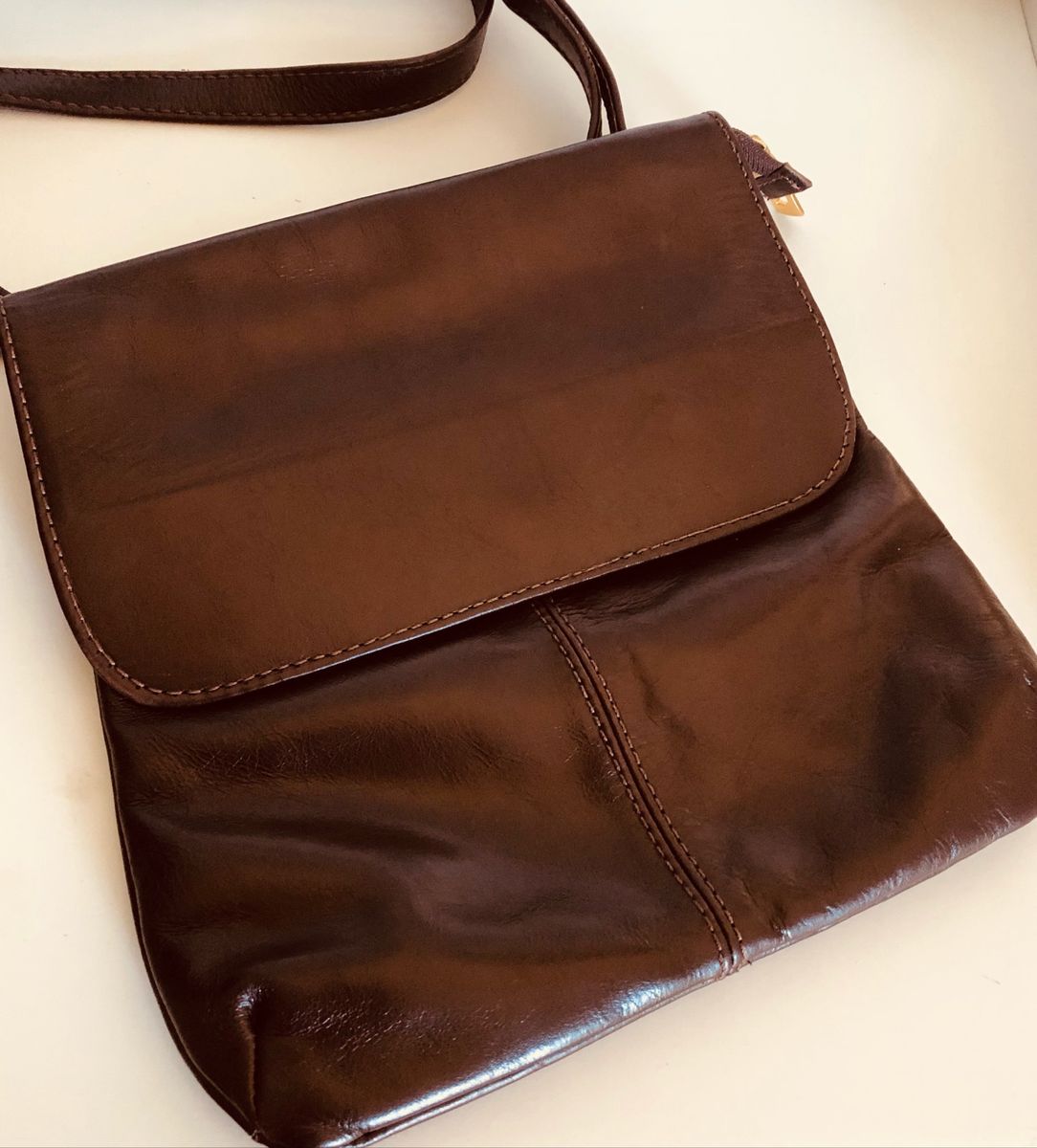 Bolsa Carteiro Em Couro Marrom Bolsa De Ombro Feminina Usado 51338670