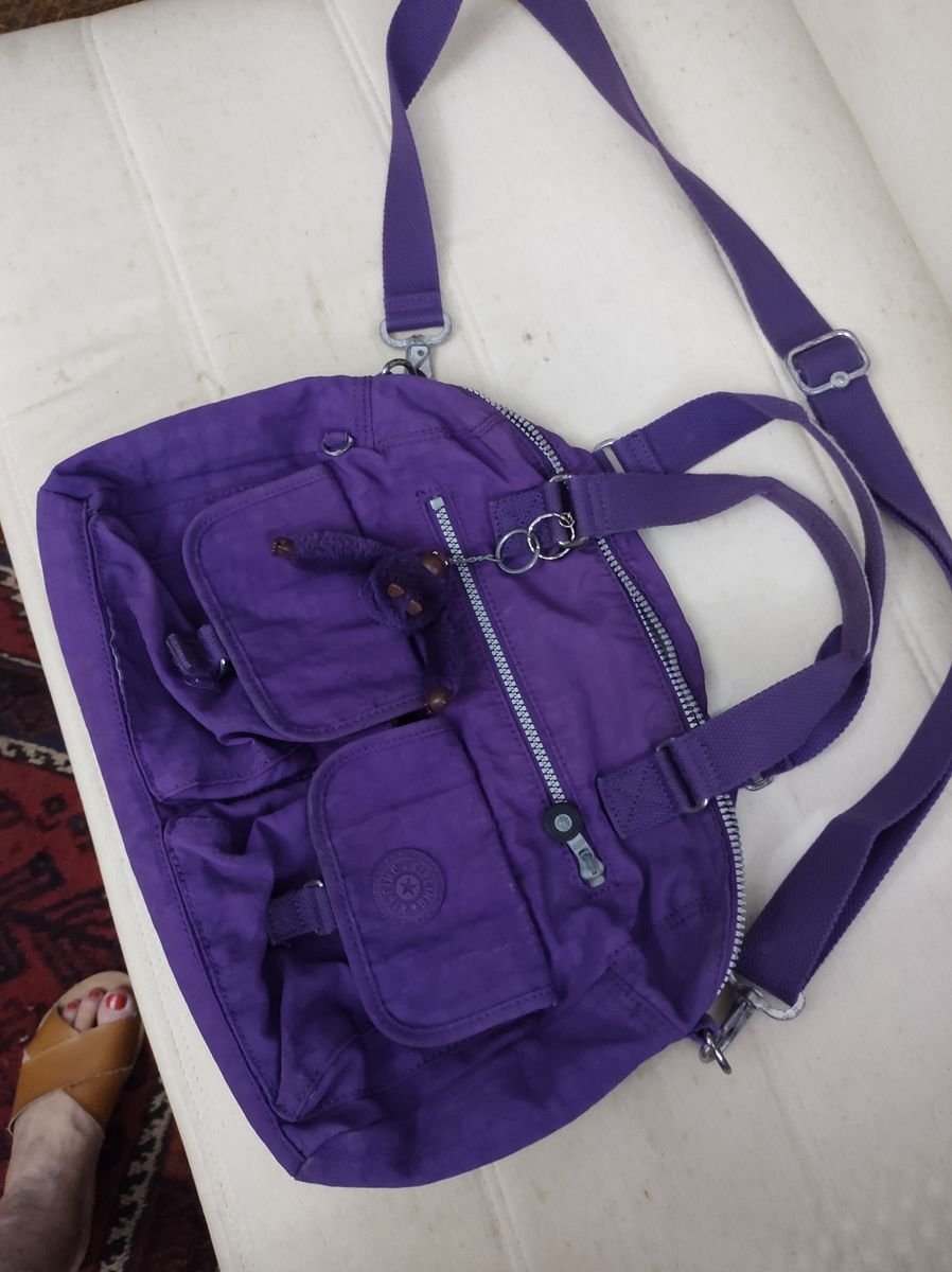 Bolsa Kipling Roxa Original Bolsa De Ombro Feminina Kipling Usado