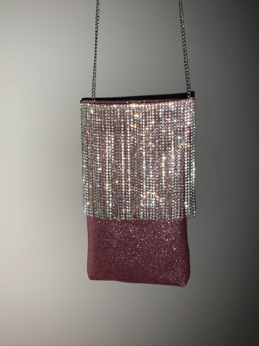 Bolsa Strass Rosa Bolsa De Ombro Feminina Nunca Usado Enjoei