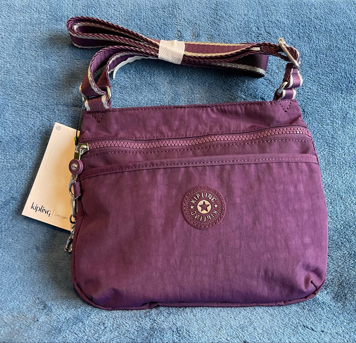 Bolsa Transversal Kipling Cor Ameixa Bolsa De Ombro Feminina Kipling