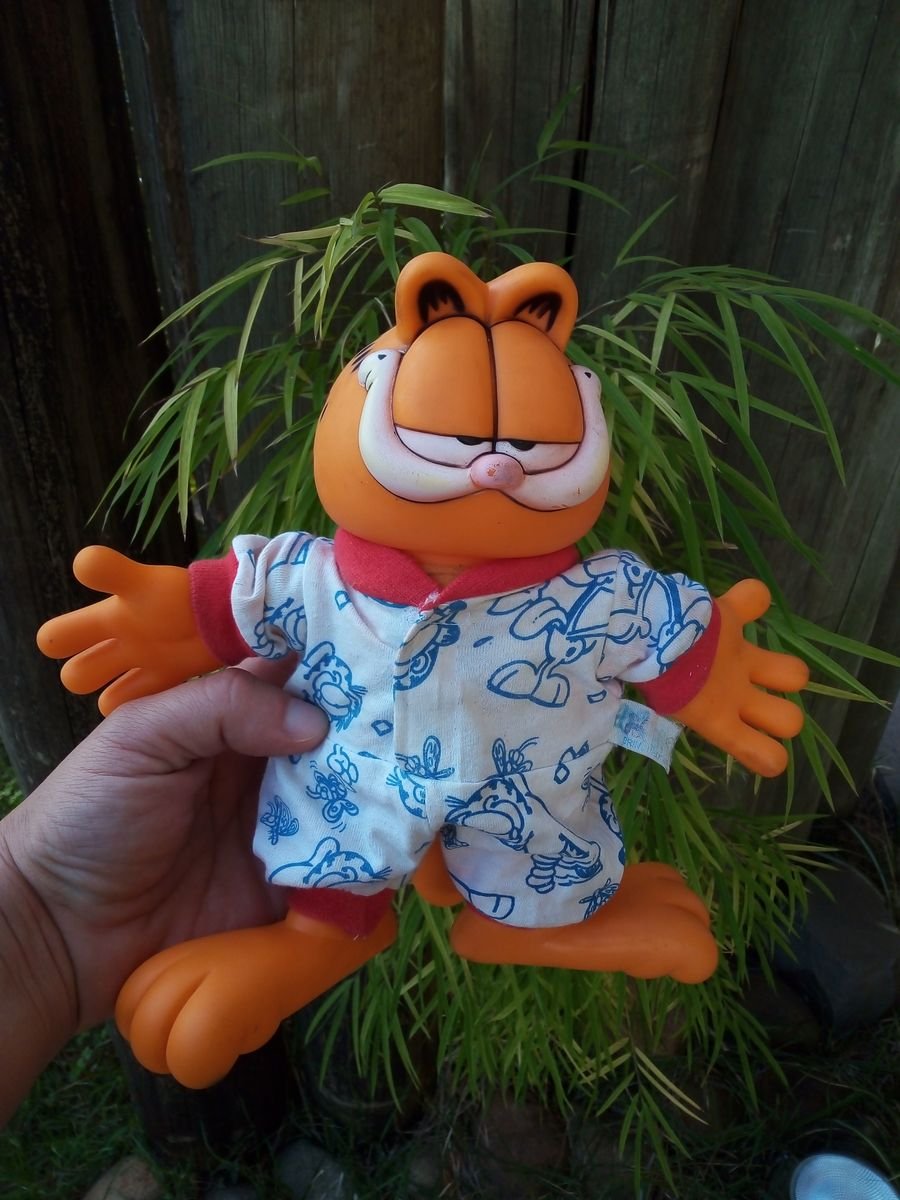 Boneco Garfield Antigo Funcionando Produto Vintage E Retro Paws Usado