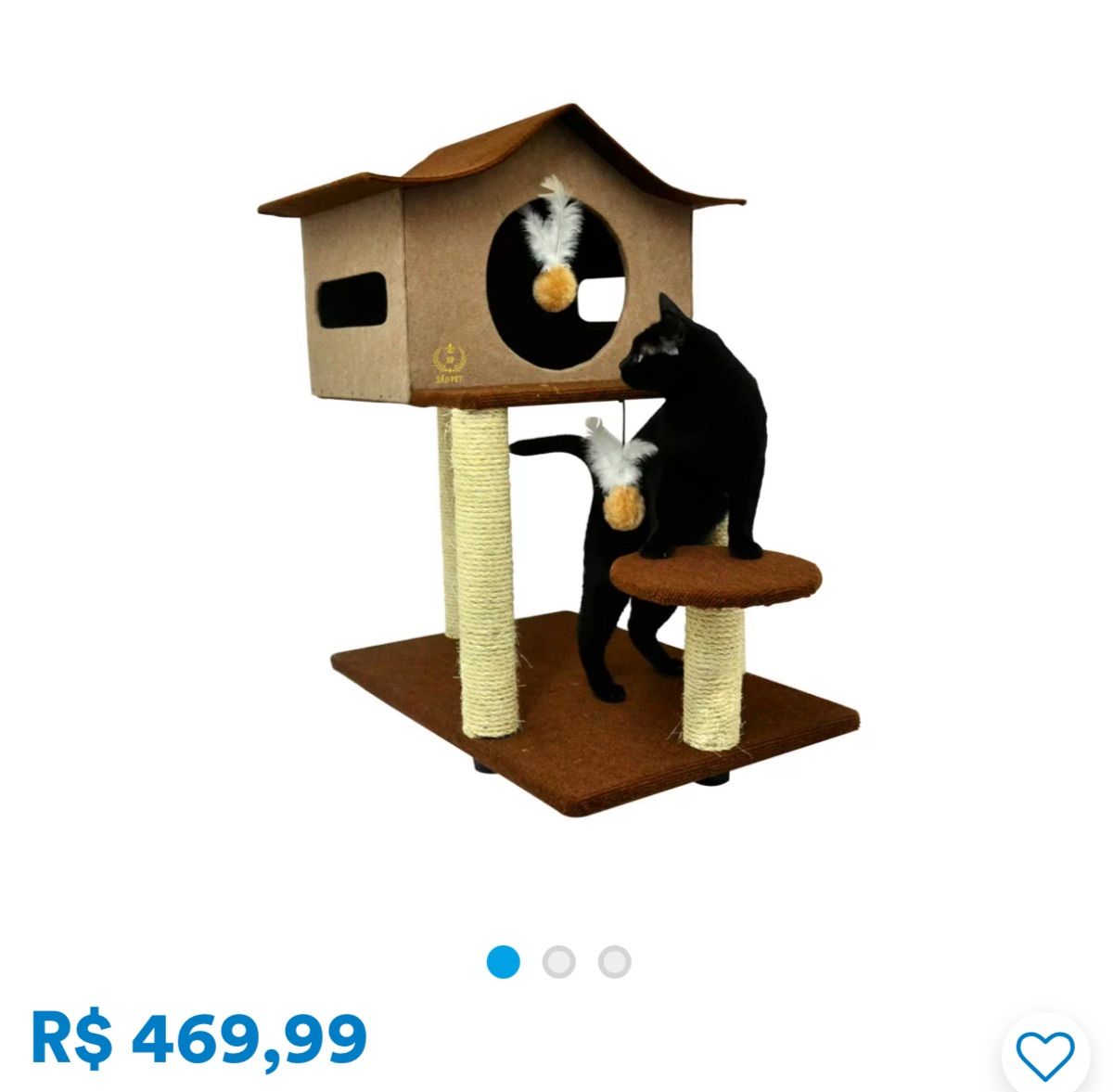 Brinquedo Arranhador S O Pet Casa De Cuco Marrom Para Gatos Item P