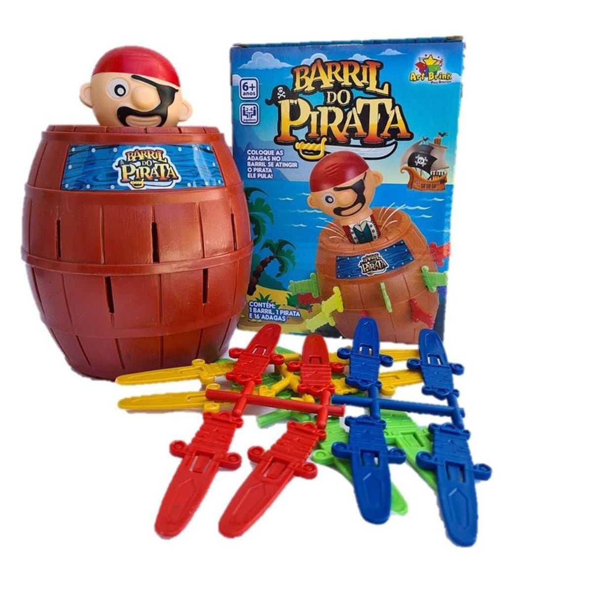 Brinquedo Grande Jogo Barril do Pirata Pula Pirata Diversão Original