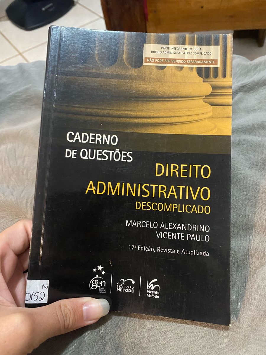 Caderno de Questões Direito Administrativo Descomplicado Livro Método