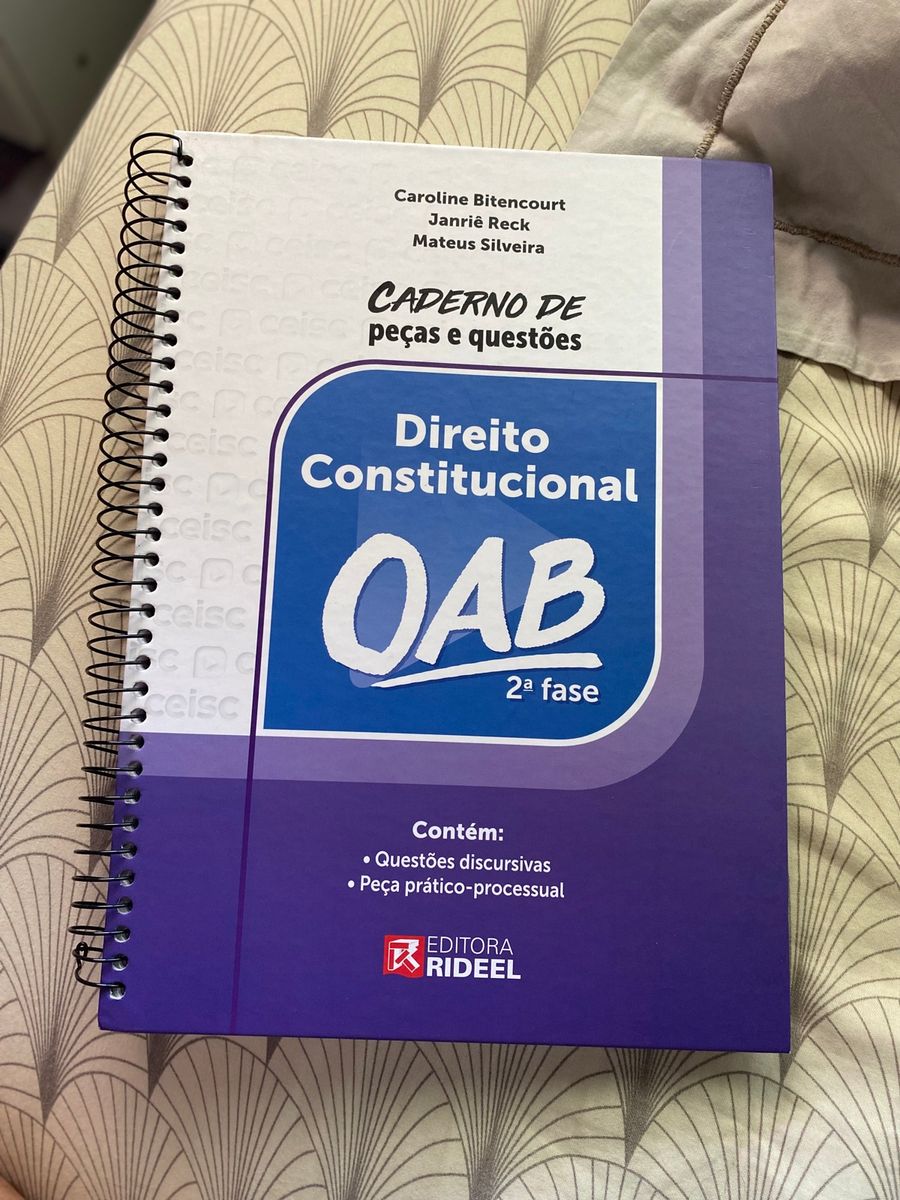 Caderno Livro de Exercícios de Direito Constitucional Segunda Fase Oab