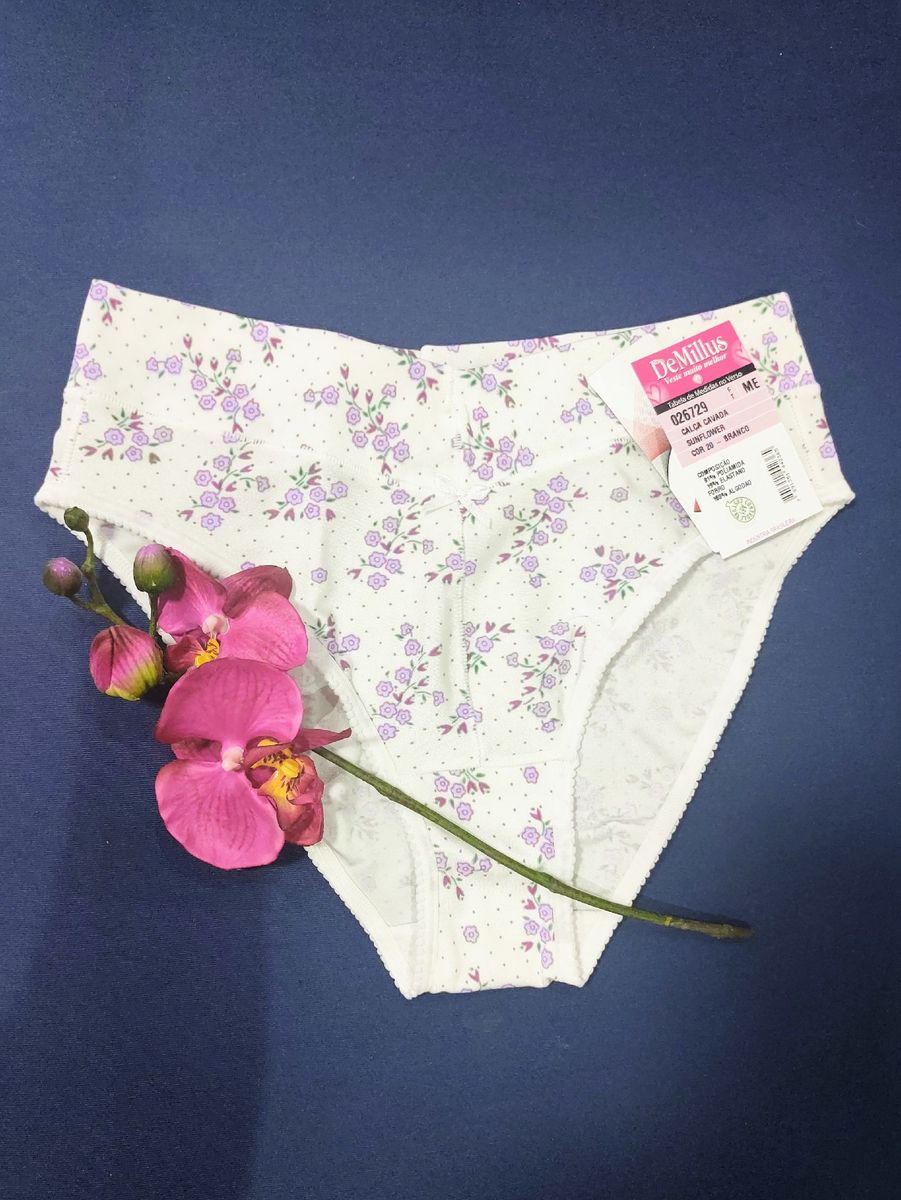 Calça Cavada Sunflowers Lingerie Feminina Demillus Nunca Usado