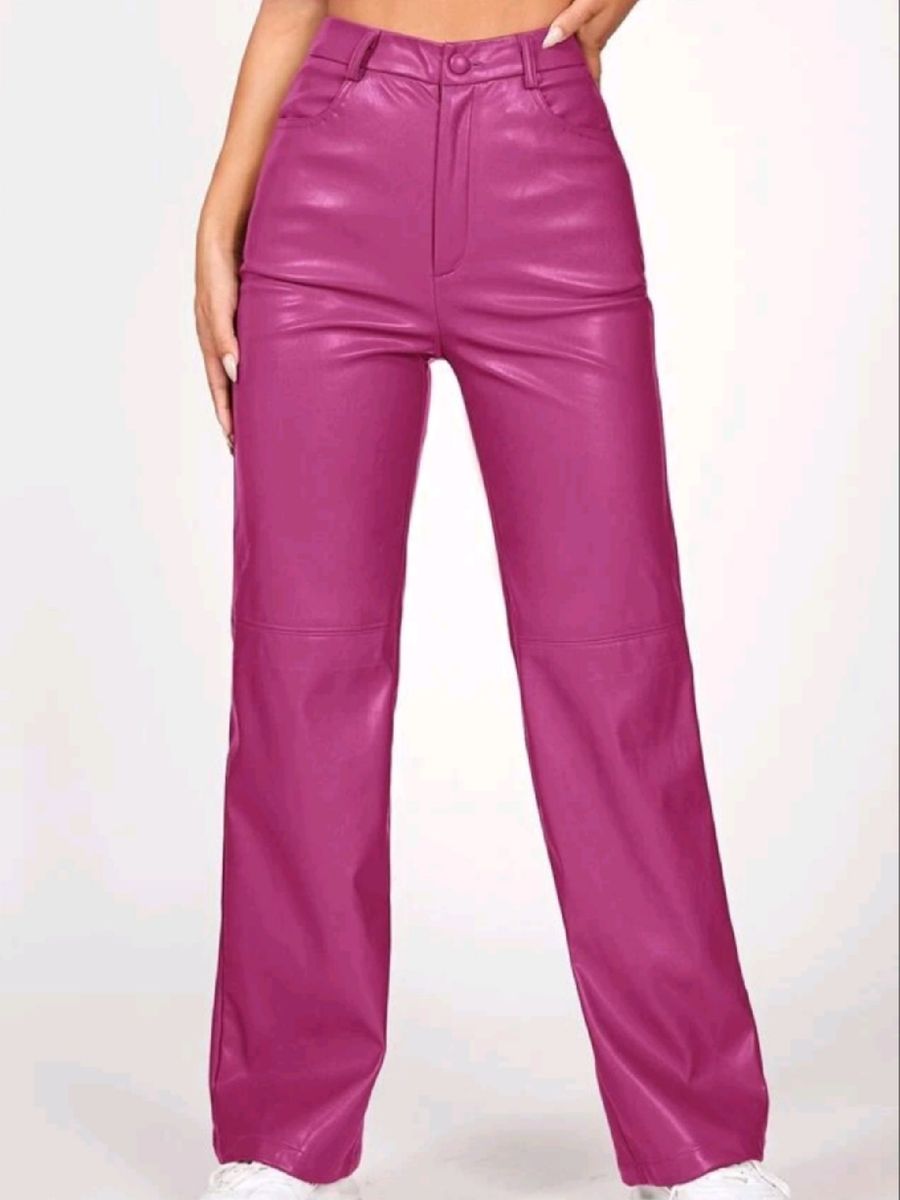 Calça de Couro Magenta Shein Feminina Y2k Calça Feminina Shein Nunca