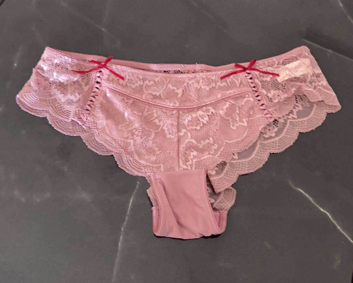 Calcinha Rosa Ch Renda Loungerie Lingerie Feminina Loungerie Nunca