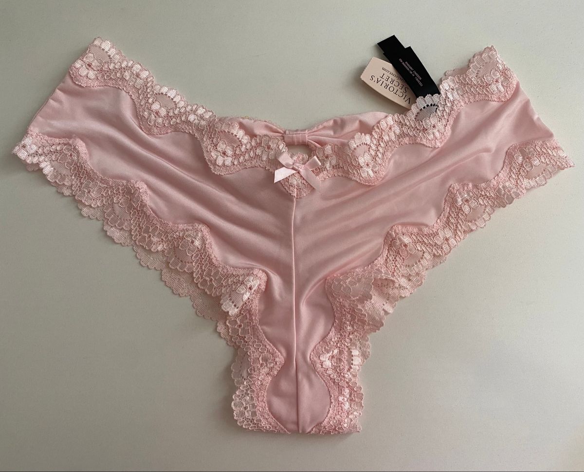 Calcinha Rosa Renda E Lantejoulas Da Victorias Secret Lingerie