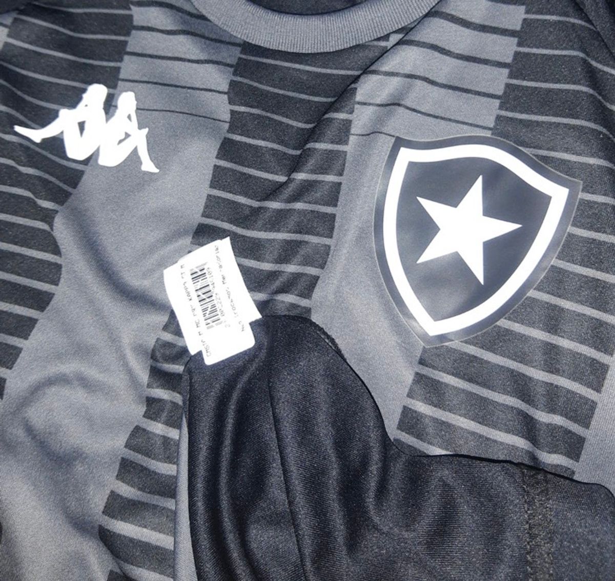 Camisa Botafogo Kappa 2021 Treino Cinza Preta Oficial Roupa Esportiva