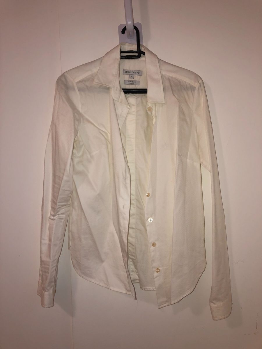 Camisa Off White em Algodão Egípcio Camisa Feminina Dudalina Nunca