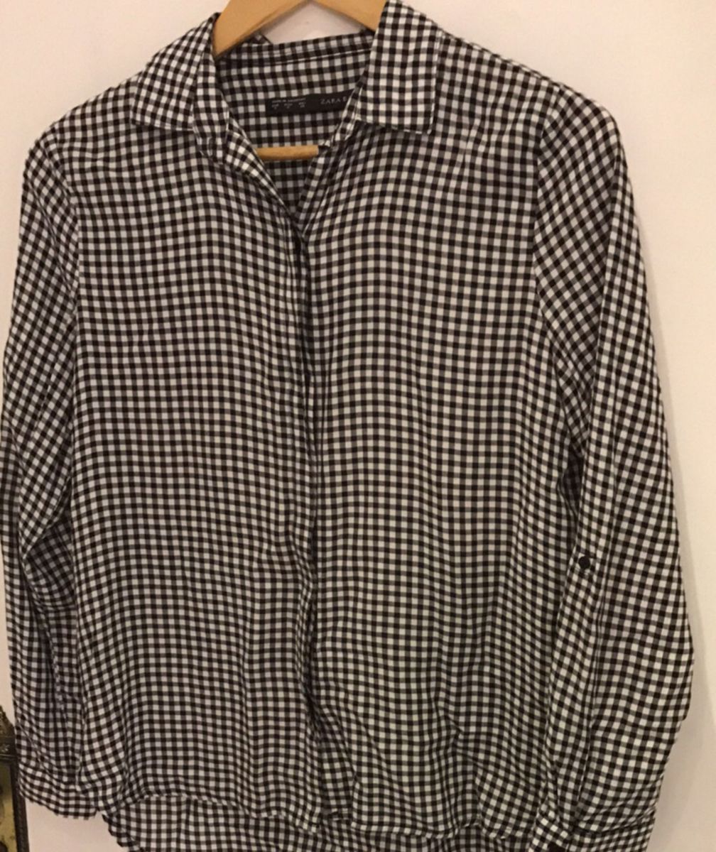 Camisa Quadriculada Zara Camisa Feminina Zara Nunca Usado 19020763