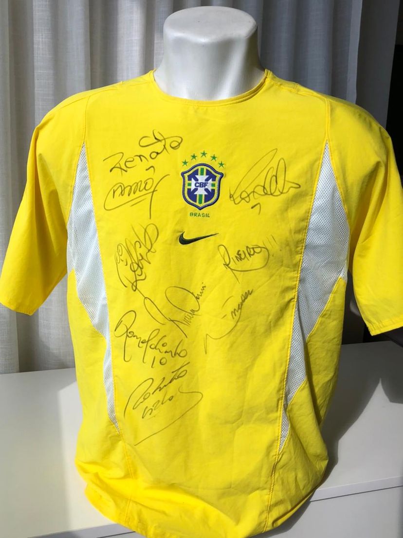 Camisa Sele O Brasileira Autografada Do Penta Item P Esporte E