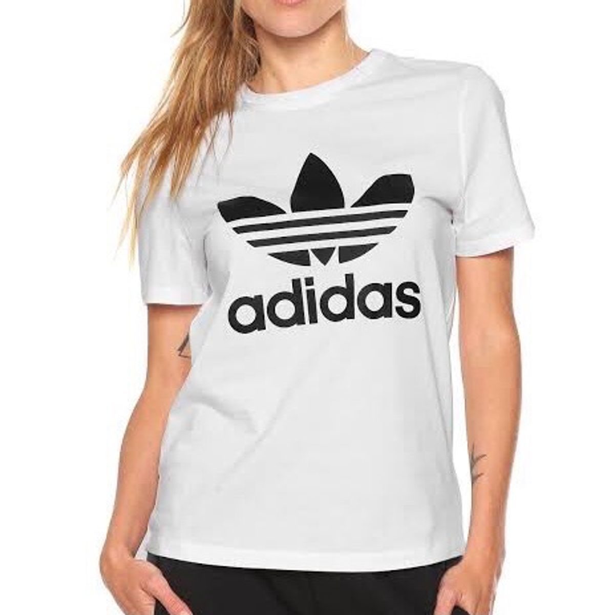 Camiseta Adidas Originais Logo Branca Camiseta Feminina Adidas Nunca