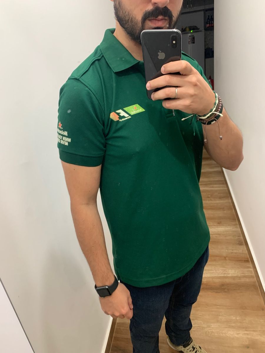 Camiseta Polo Heineken Formula 1 Camisa Masculina Heineken Usado