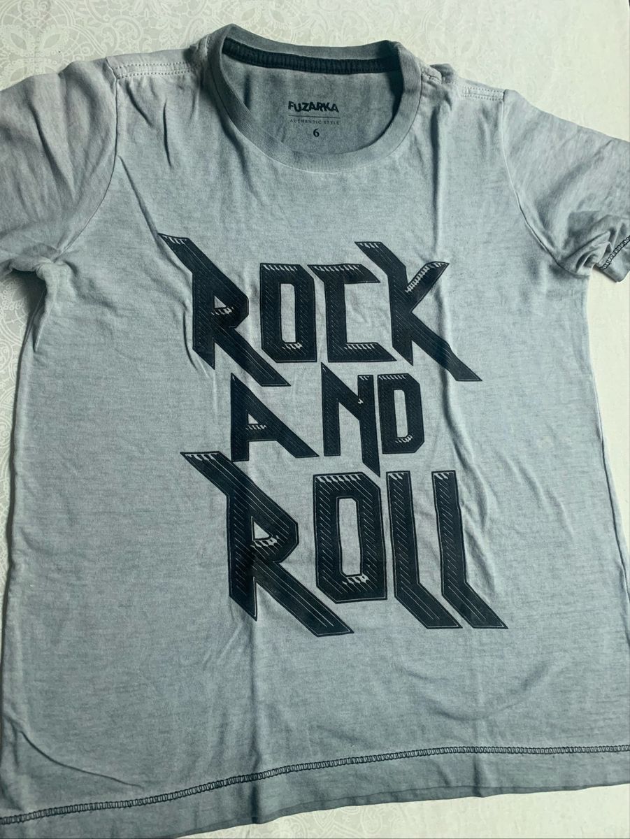 Camiseta Rock N Roll Roupa Infantil Para Menino Fuzarka Usado