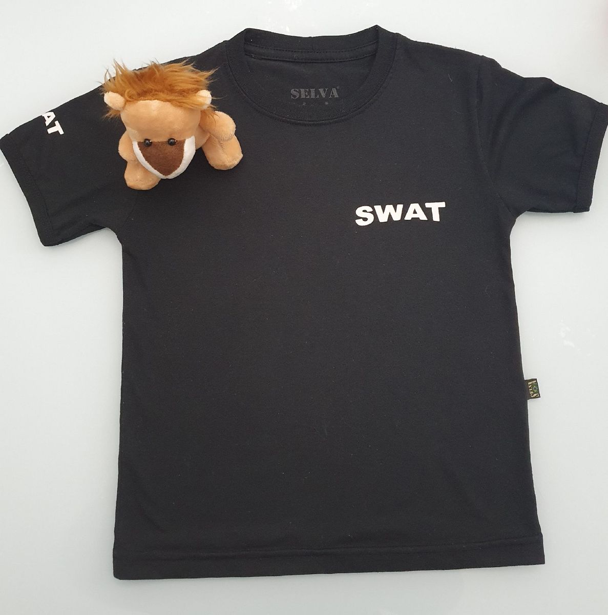 Camiseta Selva Swat Preta Roupa Infantil Para Menino Selva Usado