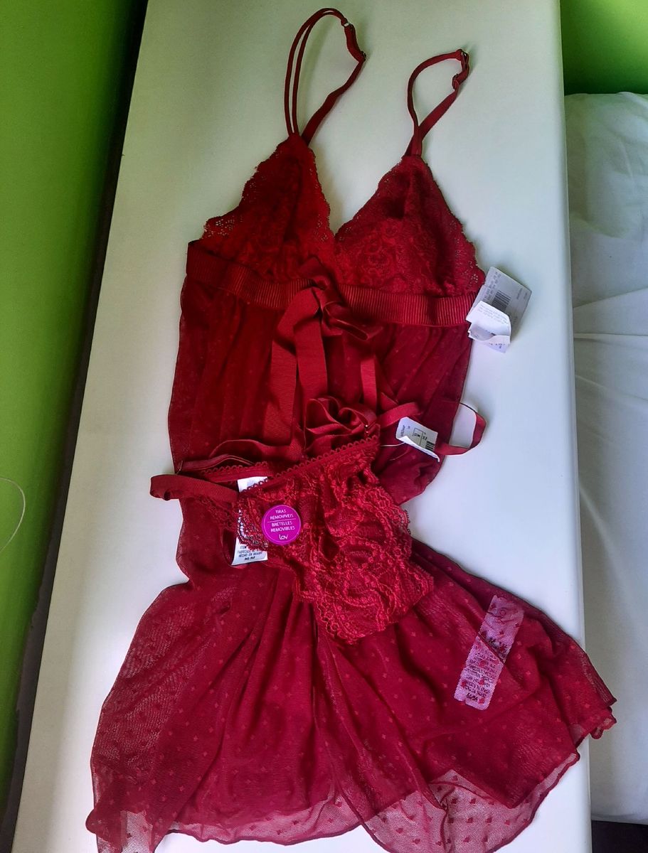 Camisola Calcinha Sexy Lov Lingerie Feminina Lov Nunca Usado