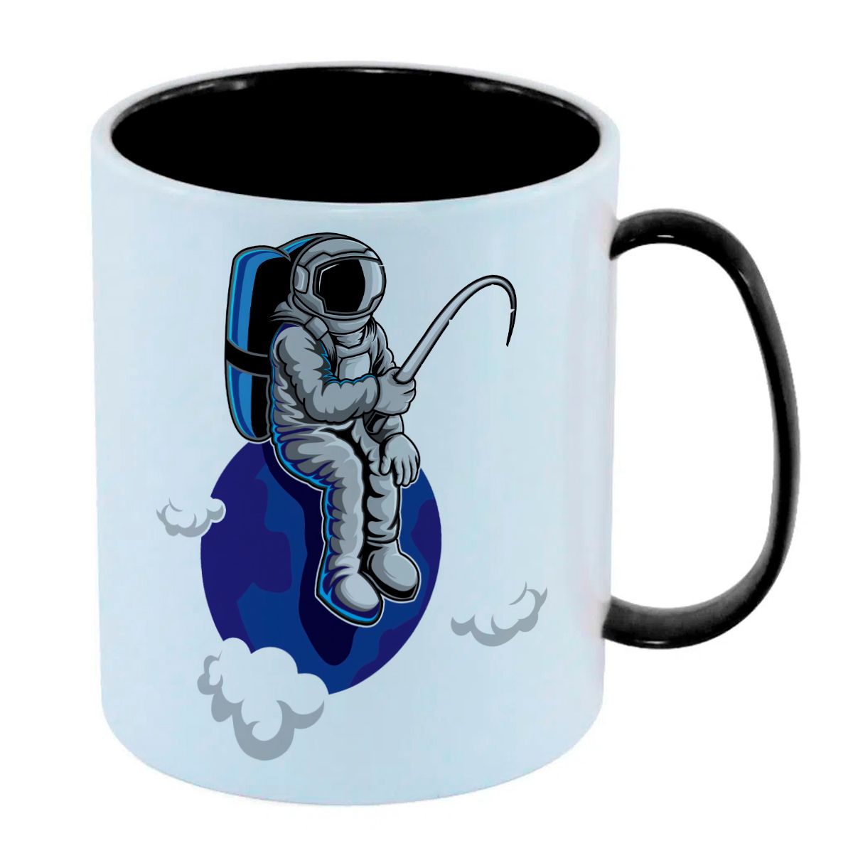 Caneca de Polímero Plástico Inquebrável Infantil Preto Astronauta