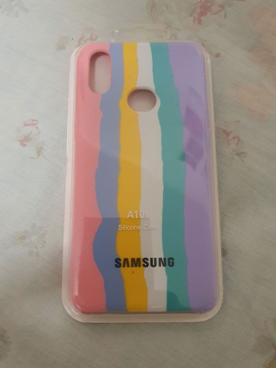 Capa Samsung A10s Capinha Arco Iris Case Silicone Anti Impacto E