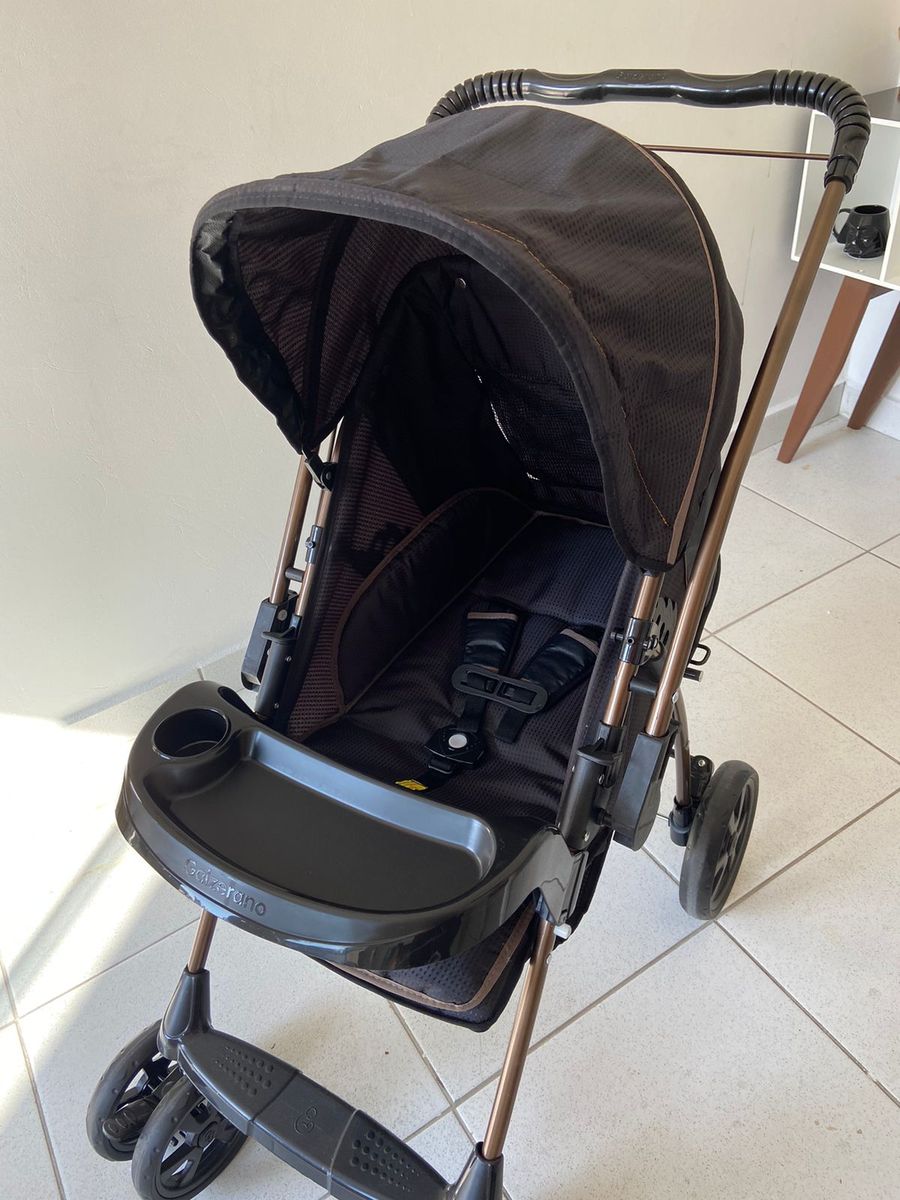 Carrinho De Beb Milano Revers Vel Ii Preto Cobre Galzerano