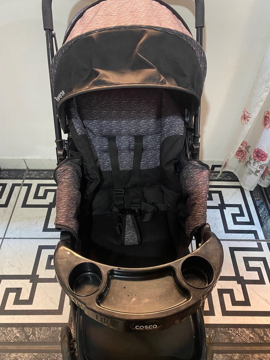 Carrinho De Beb Travel System Reverse Preto Rajado Beb Conforto