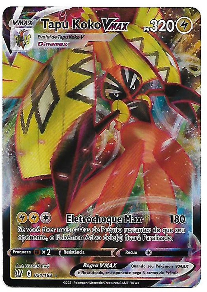 Carta Pokémon Original Tapu Koko Vmax Full Art Estilos de Batalha