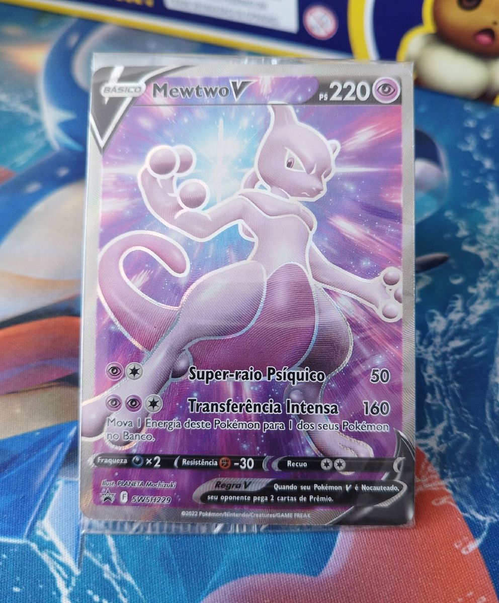 Carta Pokémon Ultra Rara Mewtwo V Lacrado Full Art Promo Jogo de