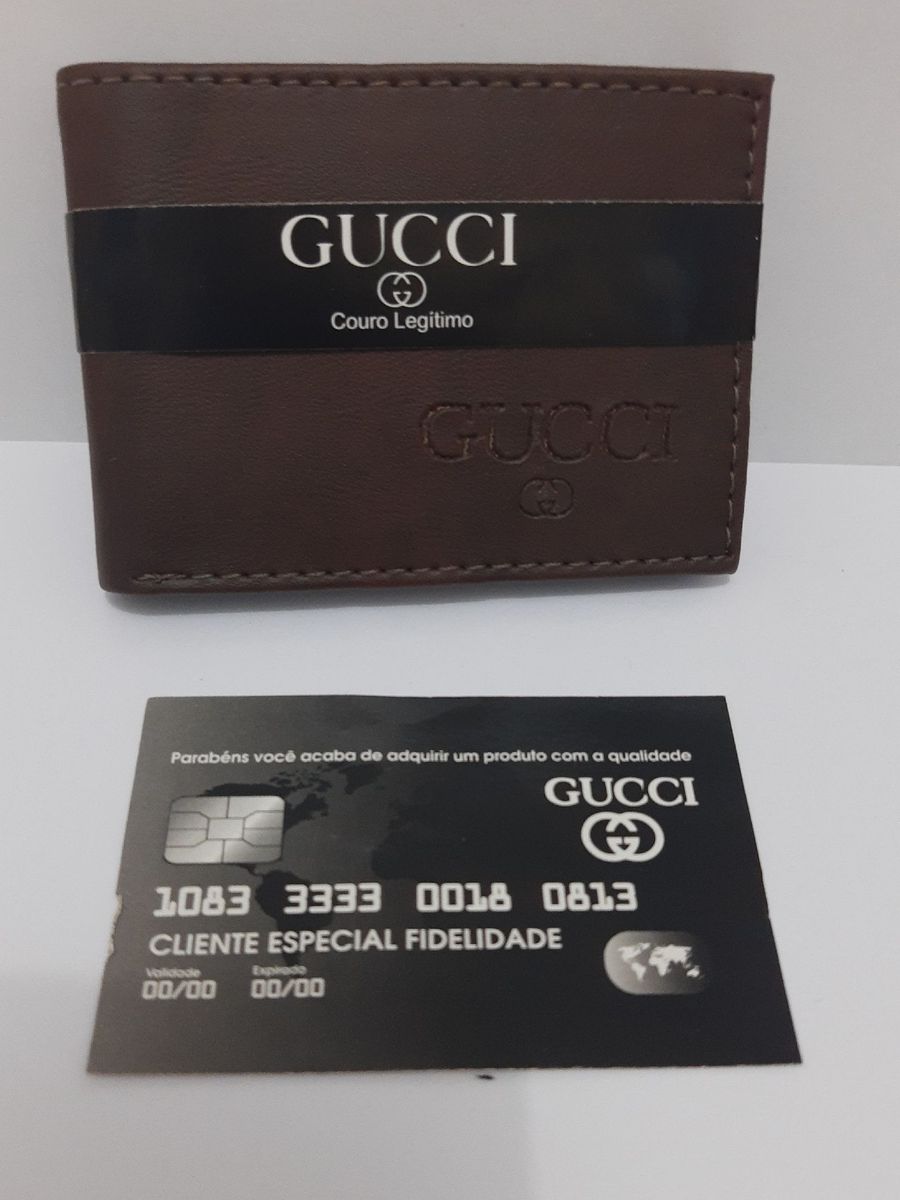 Carteira Porta Cart O Masculina Gucci Em Couro Marrom Carteira