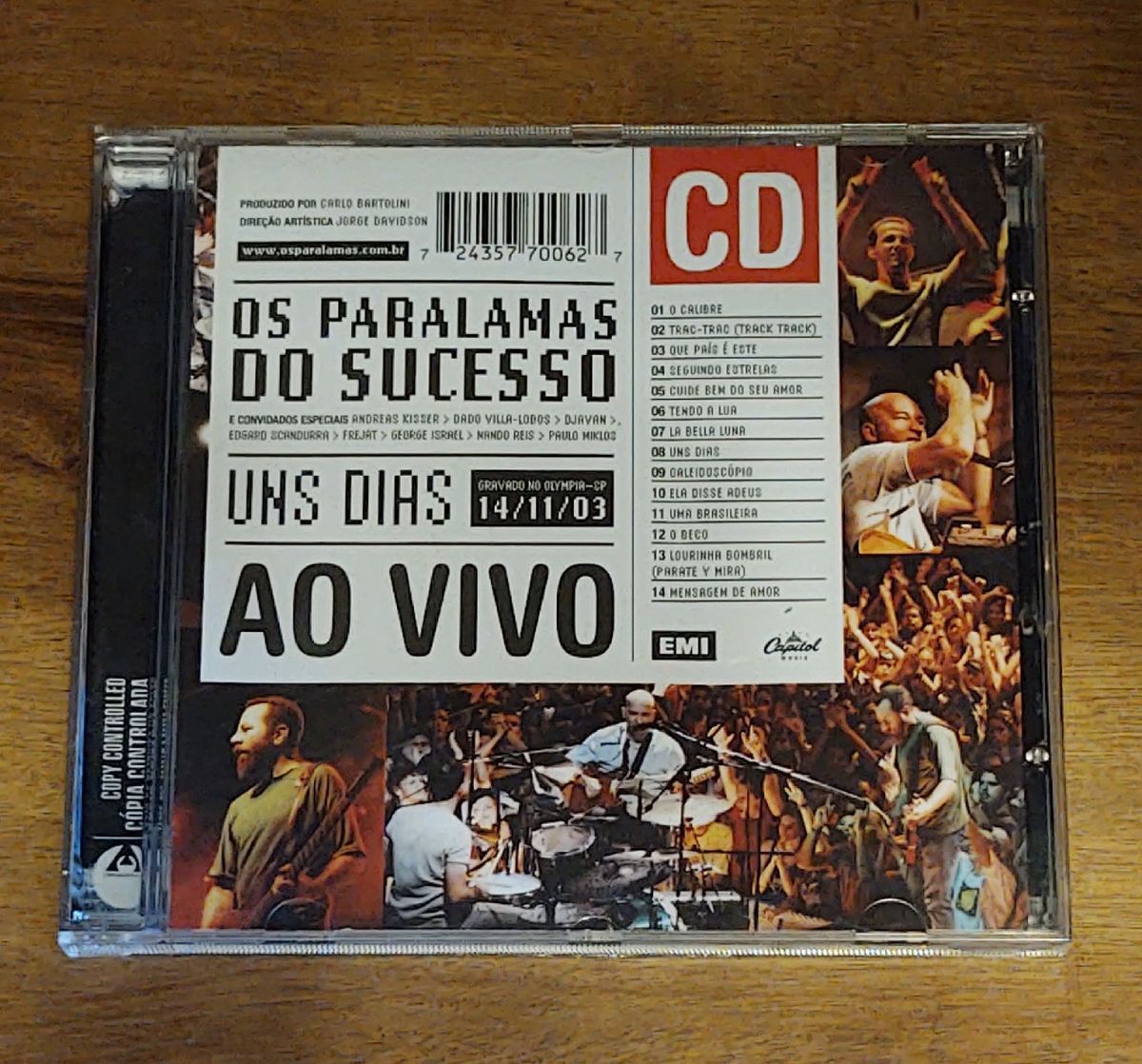 Cd Os Paralamas do Sucesso Uns Dias Ao Vivo Item de Música Emi