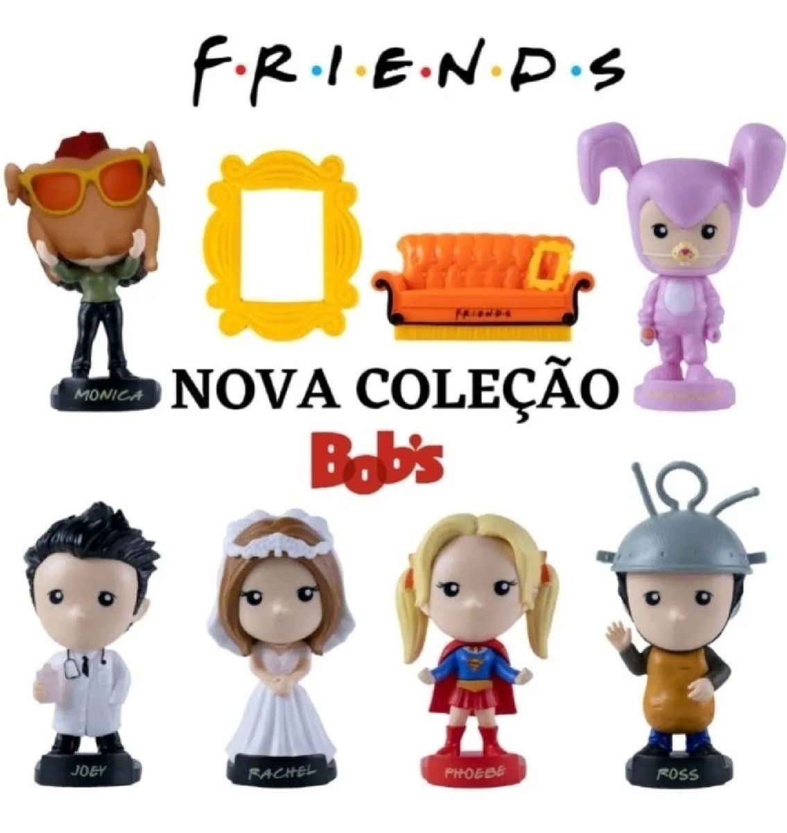 Coleção Friends do Bob s Sete Personagens Lacrado Brinquedo Bobs