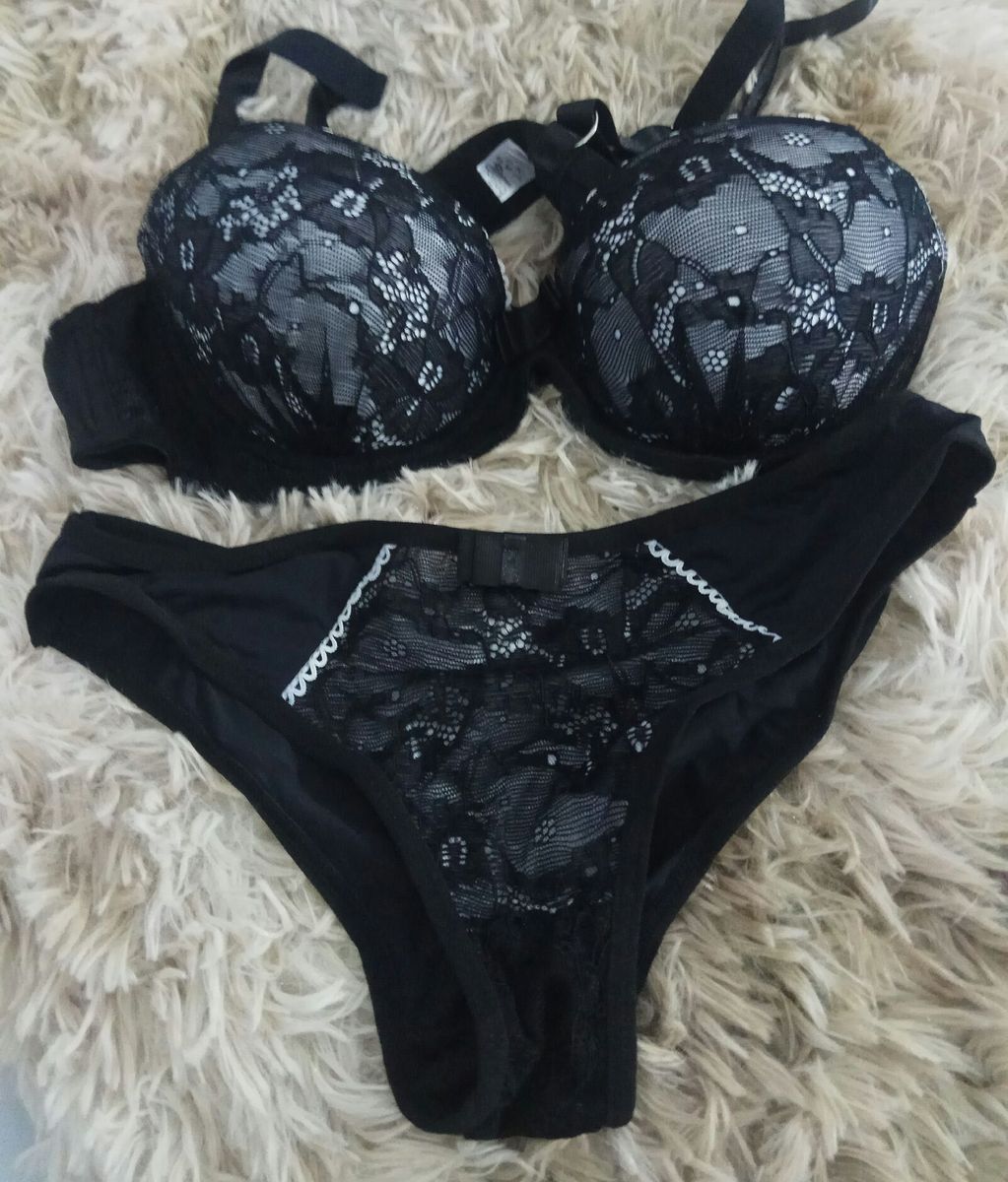 Conjunto Calcinha E Suti Lingerie Feminina Beijo Roubado Nunca Usado