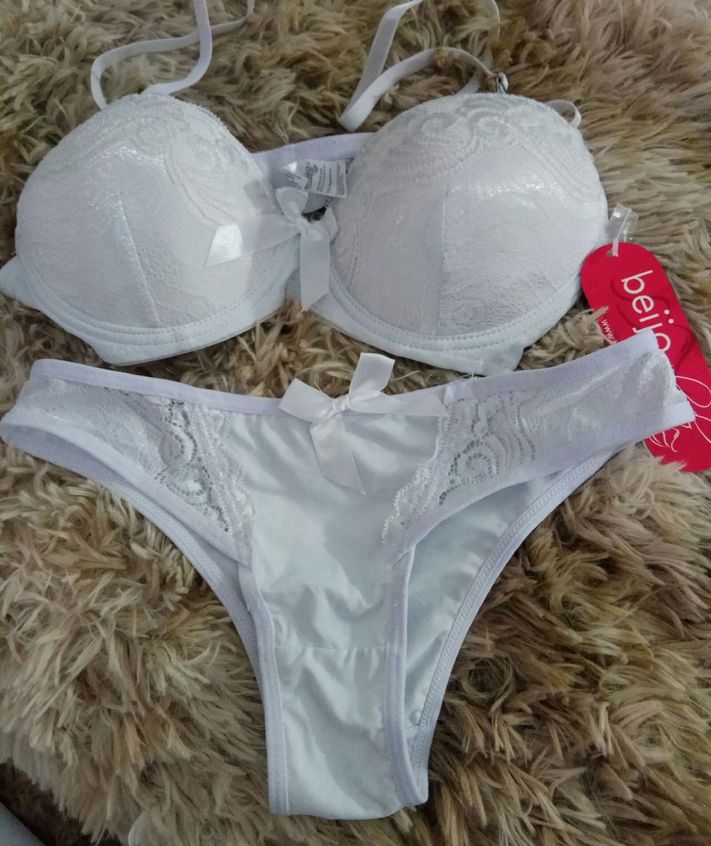 Conjunto Calcinha E Suti Lingerie Feminina Beijo Roubado Nunca Usado